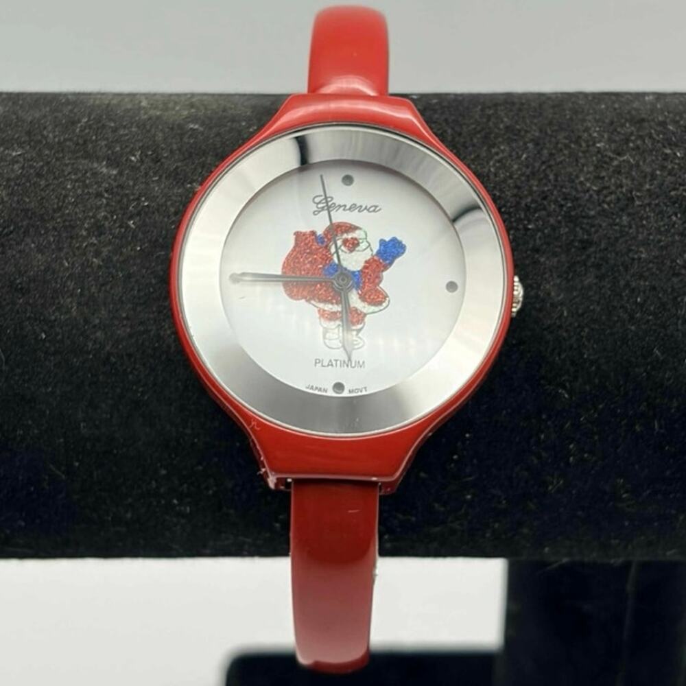 Silver & Red Santa Watch